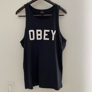MEN’S OBEY BLACK TANK.